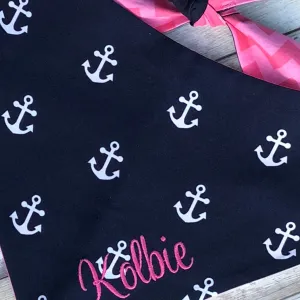 Anchors Red White and Blue Personalized Summer Dog Bandanas