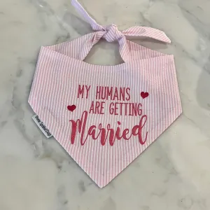 My (Our) Humans are Getting Married, Custom Wedding Dog Bandana Scarf