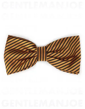 Orange and Black Striped Bow Tie
