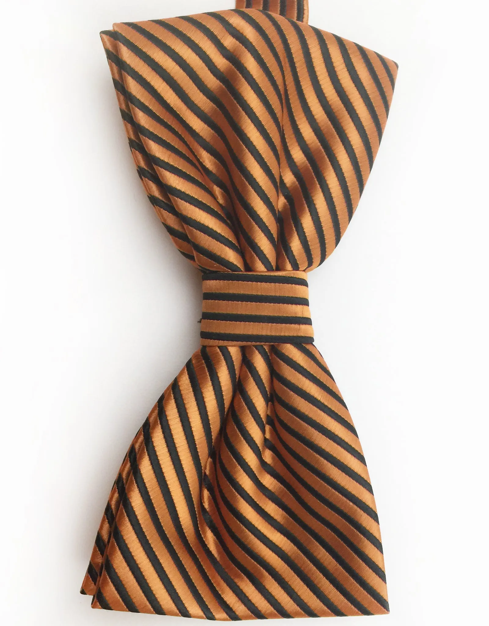 Orange and Black Striped Bow Tie