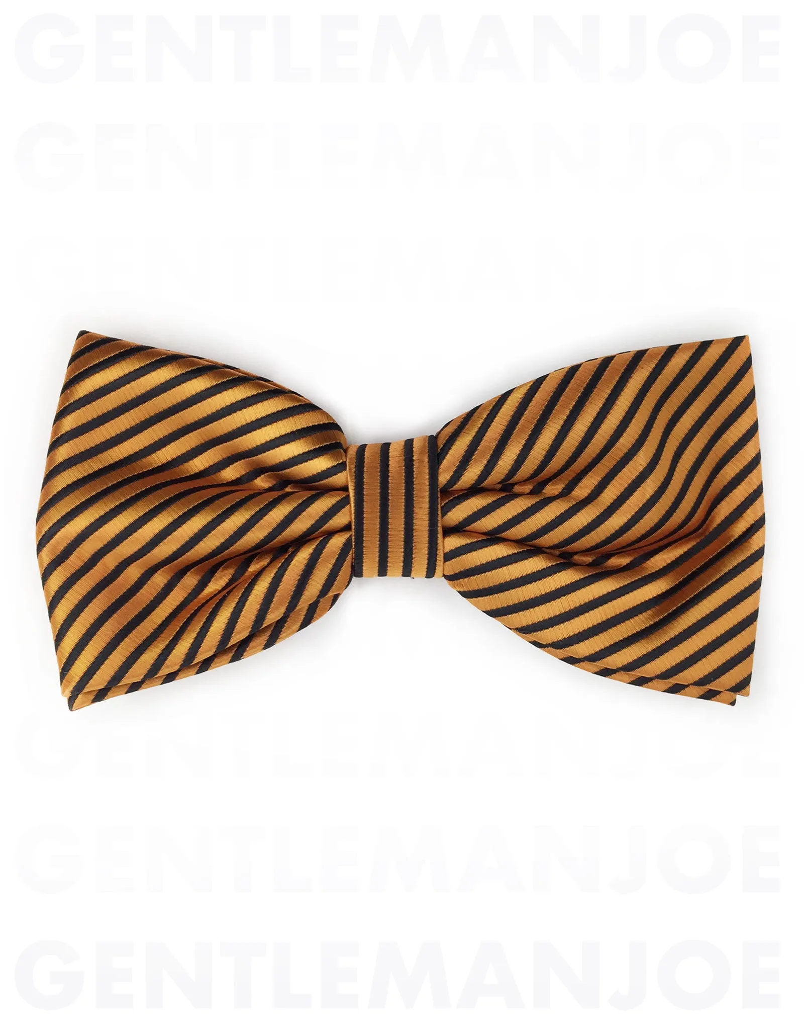 Orange and Black Striped Bow Tie