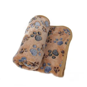 Pet Soft Blanket Foot Print Warm Sleeping Mattress