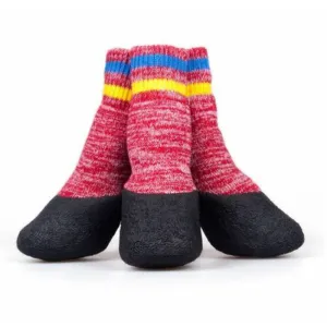 Premium Quality Dog WaterProof Rain Shoes Boots Socks Non-slip Rubber Socks Red