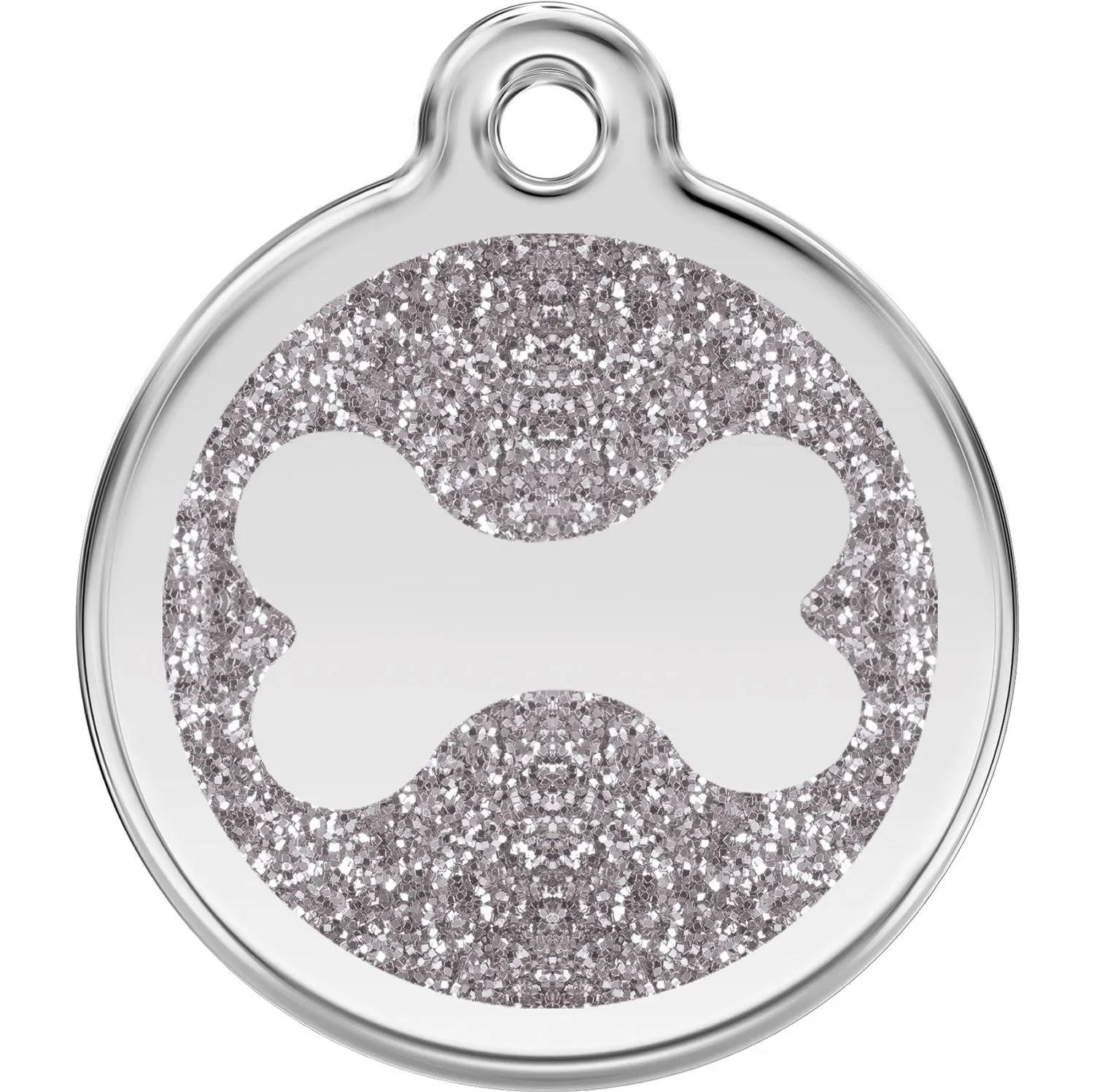 Red Dingo Glitter Bone Pet ID Dog Tags