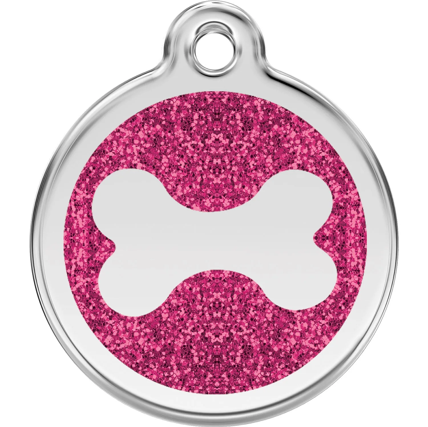 Red Dingo Glitter Bone Pet ID Dog Tags